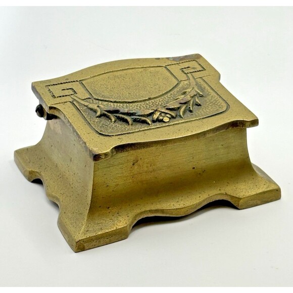 Vintage Art Nouveau Bronze Stamp Box - Picture 1 of 15